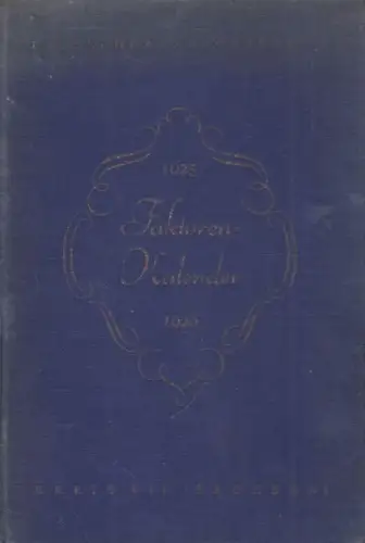 Buch: Faktoren-Kalender 1925/1926, Gubisch, Adolf. 1925