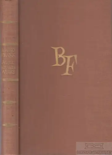 Buch: Ausgewählte Werke, Frank, Bruno. Die Bücher der Neunzehn, 1957