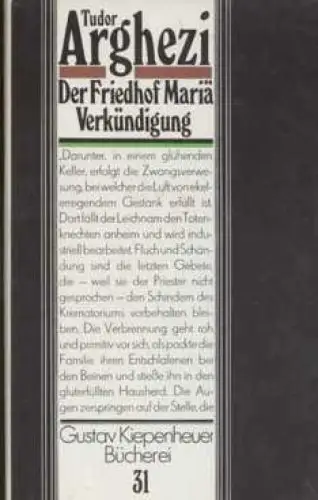 Buch: Der Friedhof Mariä Verkündigung, Arghezi, Tudor. 1983, gebraucht, gut
