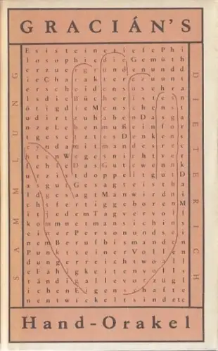 Sammlung Dieterich 395, Hand-Orakel und Kunst der Weltklugheit, Gracian. 1982