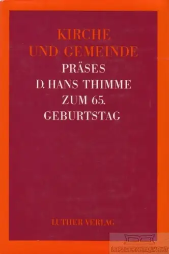 Buch: Kirche und Gemeinde, Danielsmeyer, Werner / Ratschow, Carl Heinz. 1974