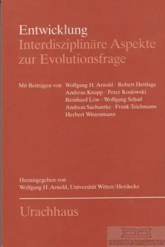 Buch: Entwicklung, Arnold, Wolfgang H. 1989, Urachhaus Verlag, gebraucht, gut
