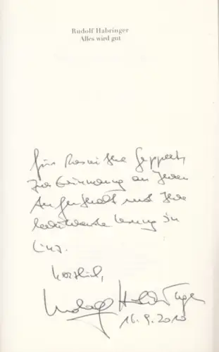 Buch: Alles wird gut, Habringer, Rudolf. 2007, Picus Verlag, Liebesgeschichten