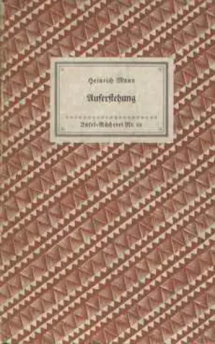 Insel-Bücherei 62, Auferstehung, Mann, Heinrich. 1951, Insel-Verlag, Novell 8919
