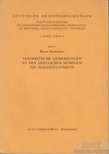 Buch: Textkritische Anmerkungen zu den geistlichen Homilien des... Strothmann