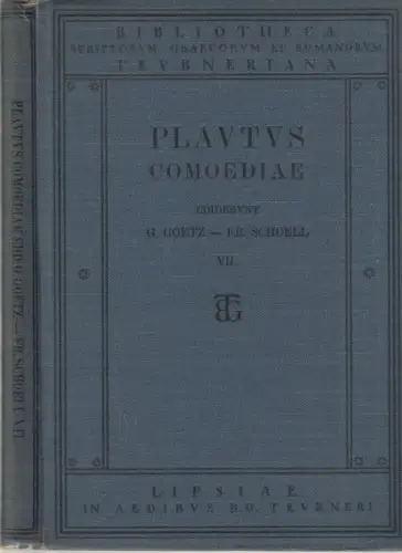Buch: T. Macci Plavti Comoediae, Fascicvlvs VII, Plavtvs. 1907, B. G. Teubner