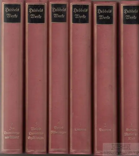 Buch: Hebbels Werke, Hebbel. 6 Bände, 1913, Bibliographisches Institut