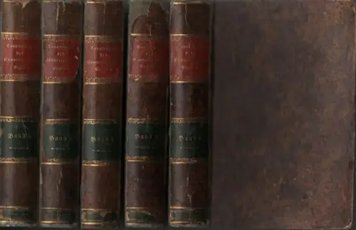 Buch: Die Gegenwart, Brockhaus. 5 Bände, 1848 ff, F.A. Brockhaus