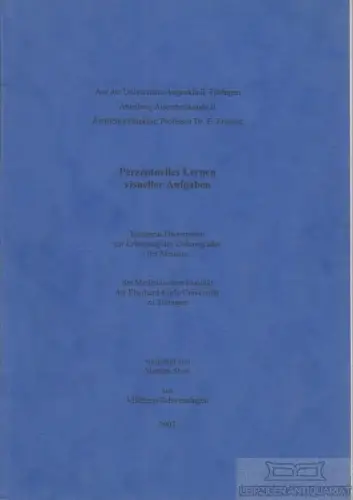 Buch: Perzeptuelles Lernen visueller Aufgaben, Stein, Martina. 2003