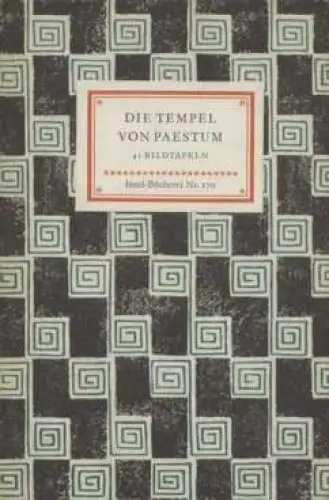Insel-Bücherei 170, Die Tempel von Paestum, Lamb, Carl. 1962, Insel-Verlag 72035