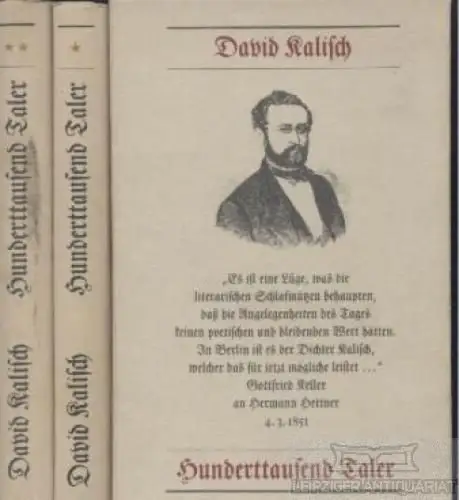 Buch: Hunderttausend Taler, Kalisch, David. 2 Bände, 1988, Henschelverlag 101934