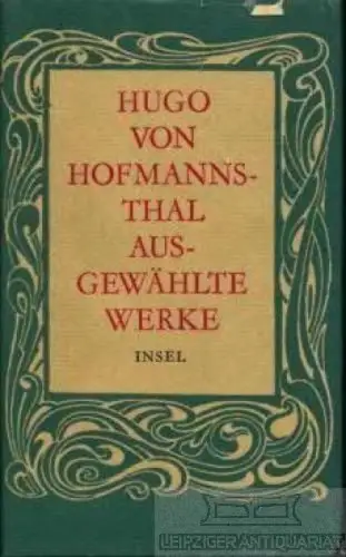 Buch: Ausgewählte Werke, Hofmannsthal, Hugo von. 1975, Insel Verlag 9341