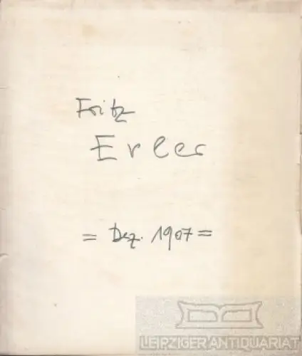 Buch: Kollektion Prof. Fritz Erler- Ausstellung des Kunstvereins im... Mayr