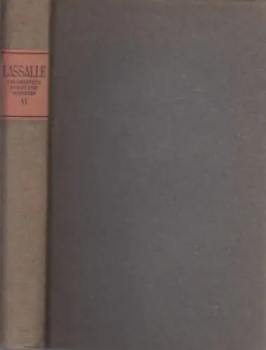 Buch: Gesammelte Reden und Schriften, Lasalle, Ferdinand. 1919, Paul Cassirer