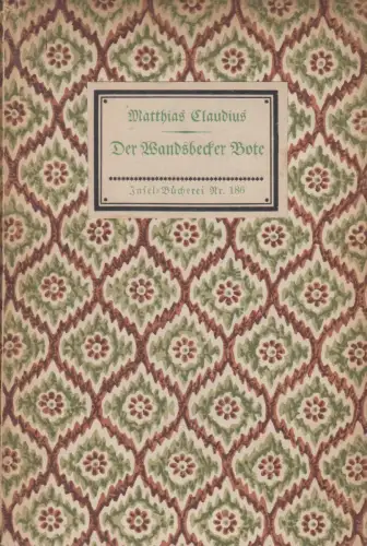 Insel-Bücherei 186, Der Wandsbecker Bote, Claudius, Matthias, Insel-Verlag