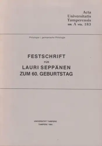 Buch: Festschrift für Lauri Seppänen zum 60. Geburtstag, 1984, sehr gut
