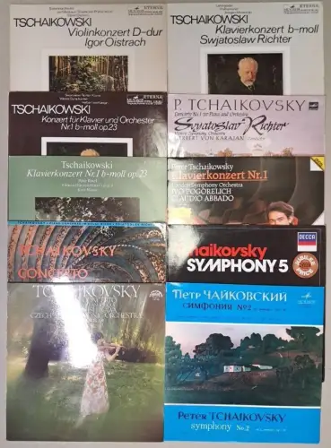 10 Schallplatten Peter Tschaikowski, 12" LP, Vinyl, Sammlung, Bundle, Klassik