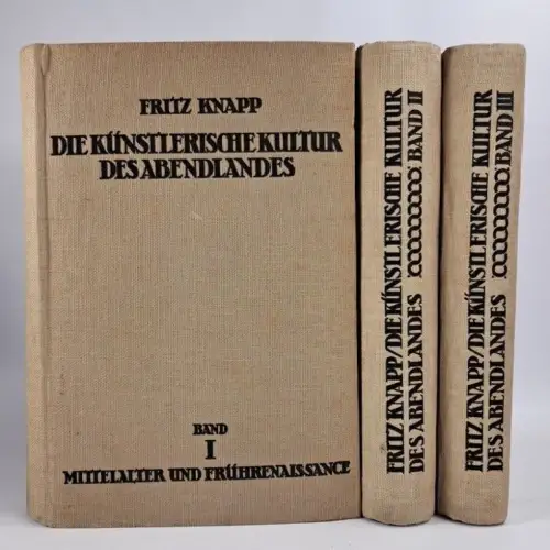 Buch: Die künstlerische Kultur des Abendlandes I-III, Fritz Knapp, 1923, 3 Bände