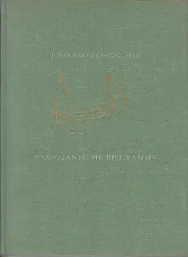 Buch: Venezianische Epigramme, Goethe, Johann Wolfgang. 1963, Verlag der Nation
