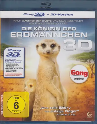 Blu-ray 3D: Die Königin der Erdmännchen. 2012, Sunfilm, Dokumentation, Tiere