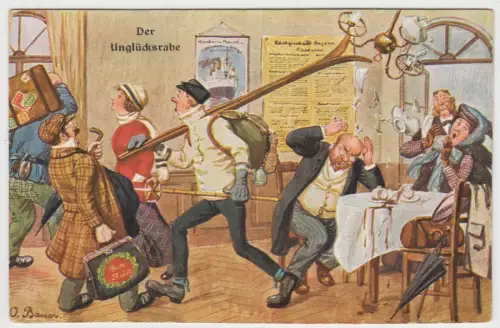 AK Der Unglücksrabe - Illustrierte Postkarte von O. Braun, Adolf Klauß &  349829