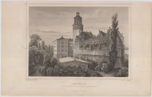 Grafik: Leipzig - Die Pleissenburg, L. Oeder, L. Rohbock, um 1850, G. G. Lange
