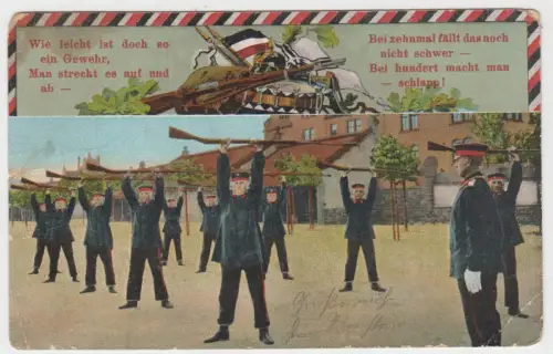 AK Wie leicht ist doch so ein Gewehr, man steckt es auf und ab... Postkarte 1912
