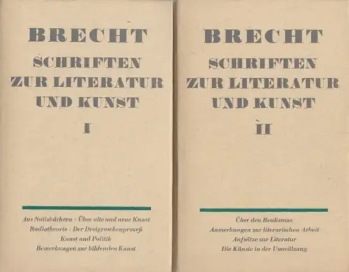 Buch: Schriften zur Literatur und Kunst, Brecht, Bertolt. 2 Bände, 1966, Aufbau