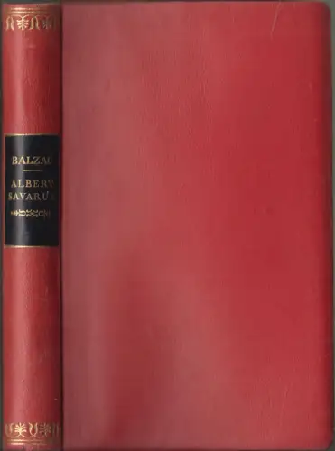 Buch: Albert Savarus, Honore de Balzac, Ernst Rowohlt Verlag, Lederausgabe