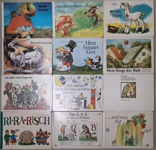 10 Kinder Pappbücher: Heute heiratet Grit, Besucht uns mal, Meine Tiere ...