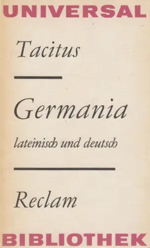 Buch: Germania, lateinisch und deutsch. Tacitus, RUB, 1982, Reclam Verlag