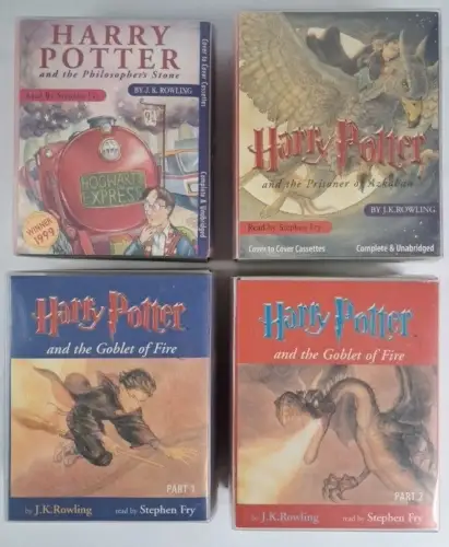 4 MC-Boxen Harry Potter gelesen von Stephen Fry (englisch), J. K. Rowling