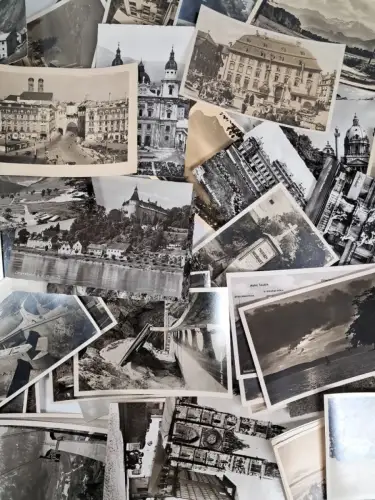 Lot: 68 Foto Postkarten schwarzweiß, ungelaufen, gut erhalten, verschiedene Orte