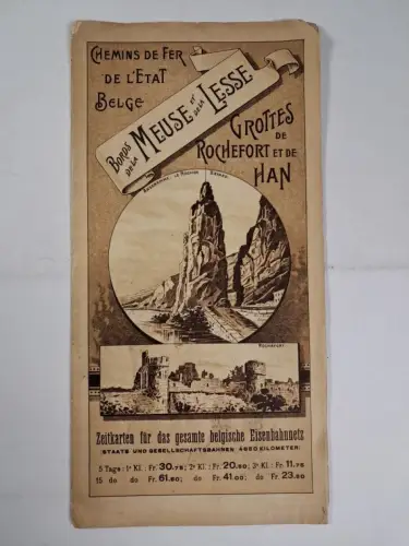 Faltblatt: Chemins de Fer de l'Etat Belge - Bords de la Meuse et de la Lesse