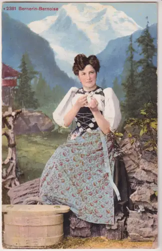 AK Bernerin-Bernoise, Tracht, Edition Photoglob, Postkarte, Künstlerkarte