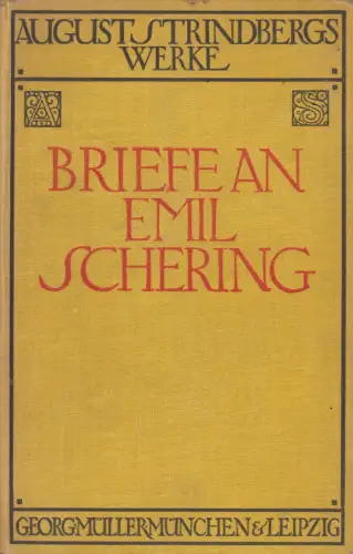 Buch: Briefe an Emil Schering, August Strindberg, 1924, Georg Müller Verlag