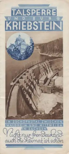 Prospekt: Talsperre und Burg Kriebstein, J. J. Weber, gebraucht, gut