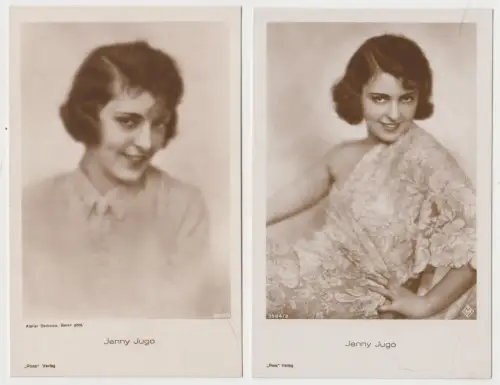 Jenny Jugo. 2 Autogrammkarten. Unsigniert! Ross Verlag, Atelier Badekow Berlin