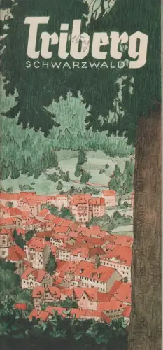 Prospekt: Triberg Schwarzwald, 1936, mit Lageplan-Beilage, gebraucht, gut