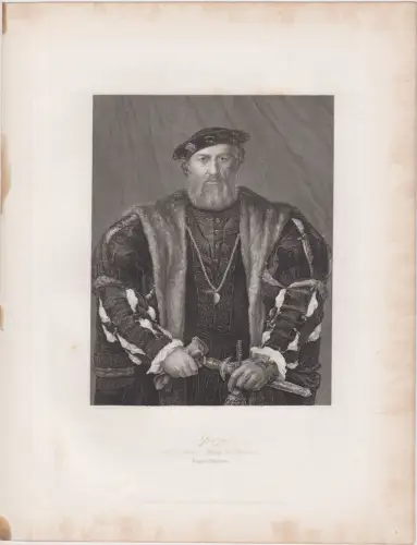 Stahlstich: Sforza - Herzog von Mailand, Portrait, A. H. Payne, um 1850, Grafik