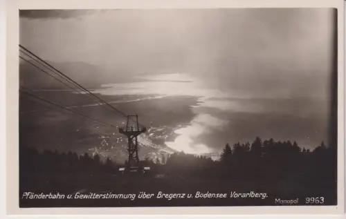 AK Pfänderbahn u. Gewitterstimmung über Bregenz u. Bodensee Vorarlberg, gut