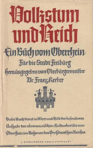 Buch: Volkstum und Reich, Kerber, Franz, 1938, J. Engelhorns Nachf.