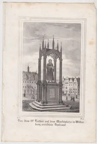 Lithografie: Das dem Dr. Luther auf dem Marktplatze..., Pietzsch, Grafik, 1836