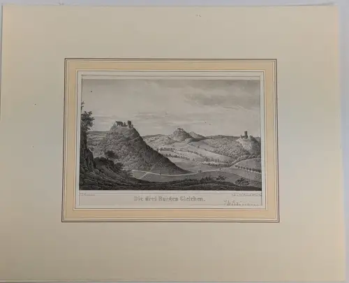 Lithografie: Das Schloss zu Tetschen, Eduard Pietzsch, J. G. Rottmann, Grafik