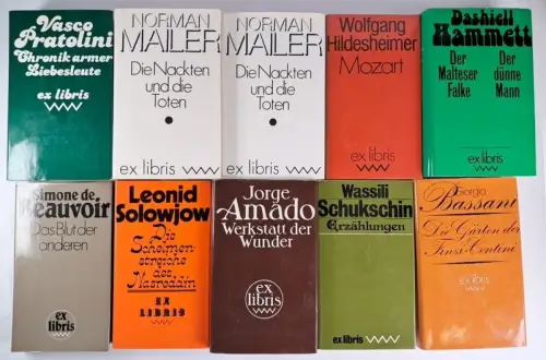 10 Bände ex libris DDR Volk und Welt, Beauvoir, Hammett, Schukschin, Bassini ...