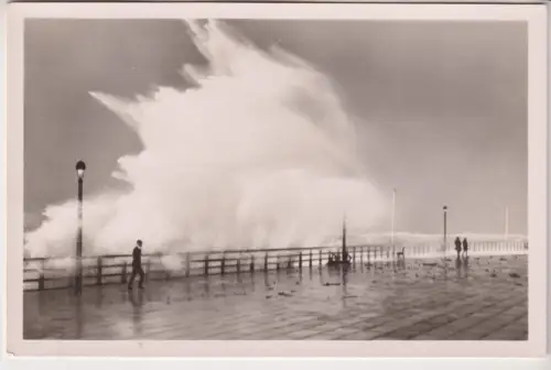 AK Westerland auf Sylt - Sturmflut, Schöning & Co., Fotokarte, gebraucht, gut
