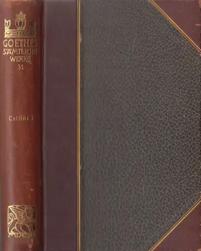 Buch: Goethes Sämtliche Werke Jubiläums-Ausgabe Band 31, Benvenuto Cellini 1