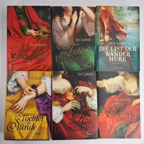 6 Bücher Iny Lorentz: Wanderhure; Feuerbraut; Töchter der Sünde; Die Rose von...