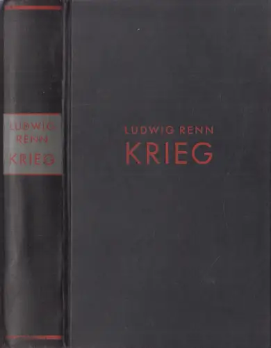 Buch: Krieg, Renn, Ludwig. 1929, gebraucht, mittelmäßig
