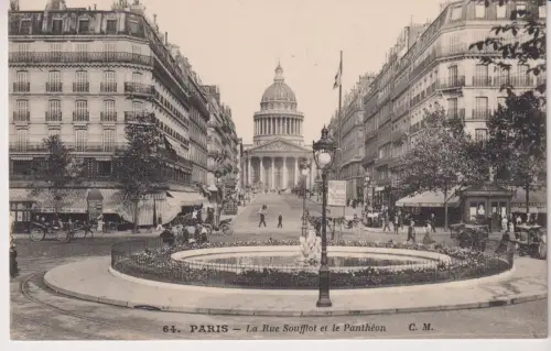 AK Paris - La Rue Soufflot et le Pantheon, Postkarte, gelaufen, gebraucht, gut